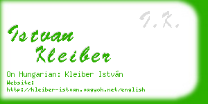 istvan kleiber business card
