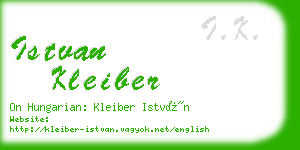 istvan kleiber business card